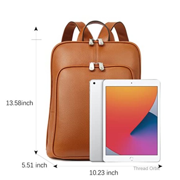 Genuine Leather Backpack Purse for College Travel with Multiple Pockets